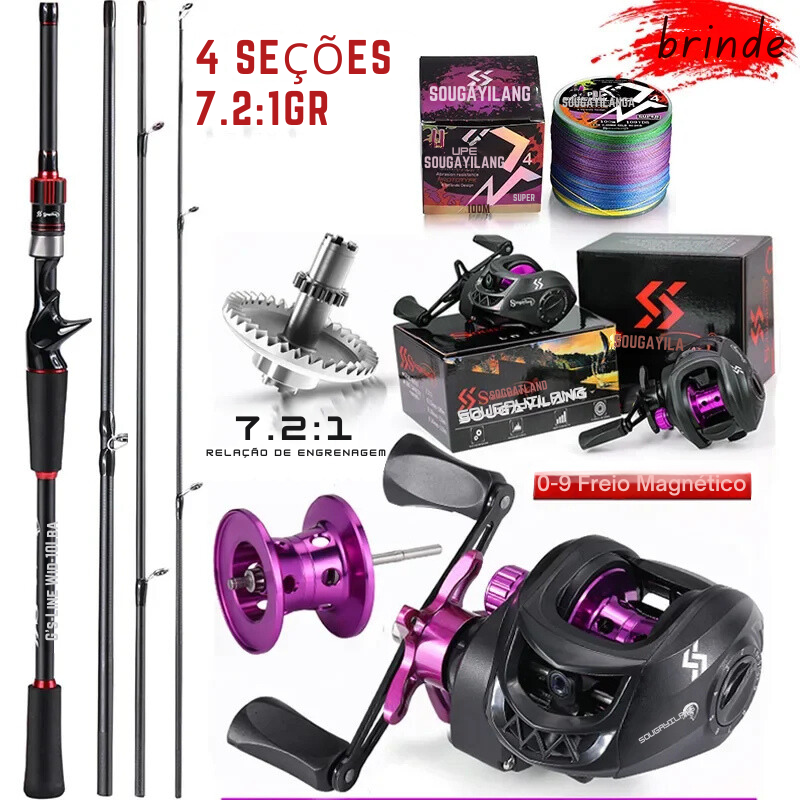 Kit De Pesca Carretilha + Vara + Linha