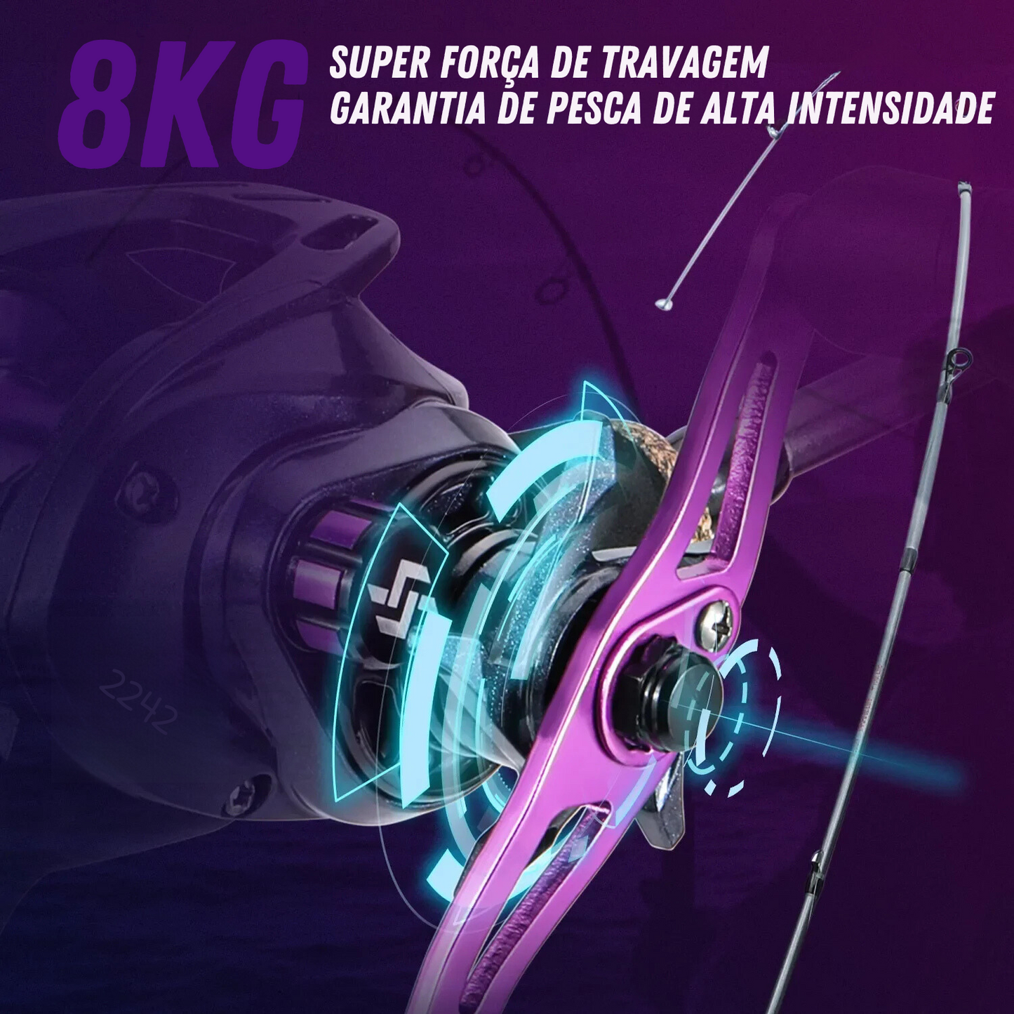 Kit De Pesca Carretilha + Vara 1,70 M+ Linha De Pesca