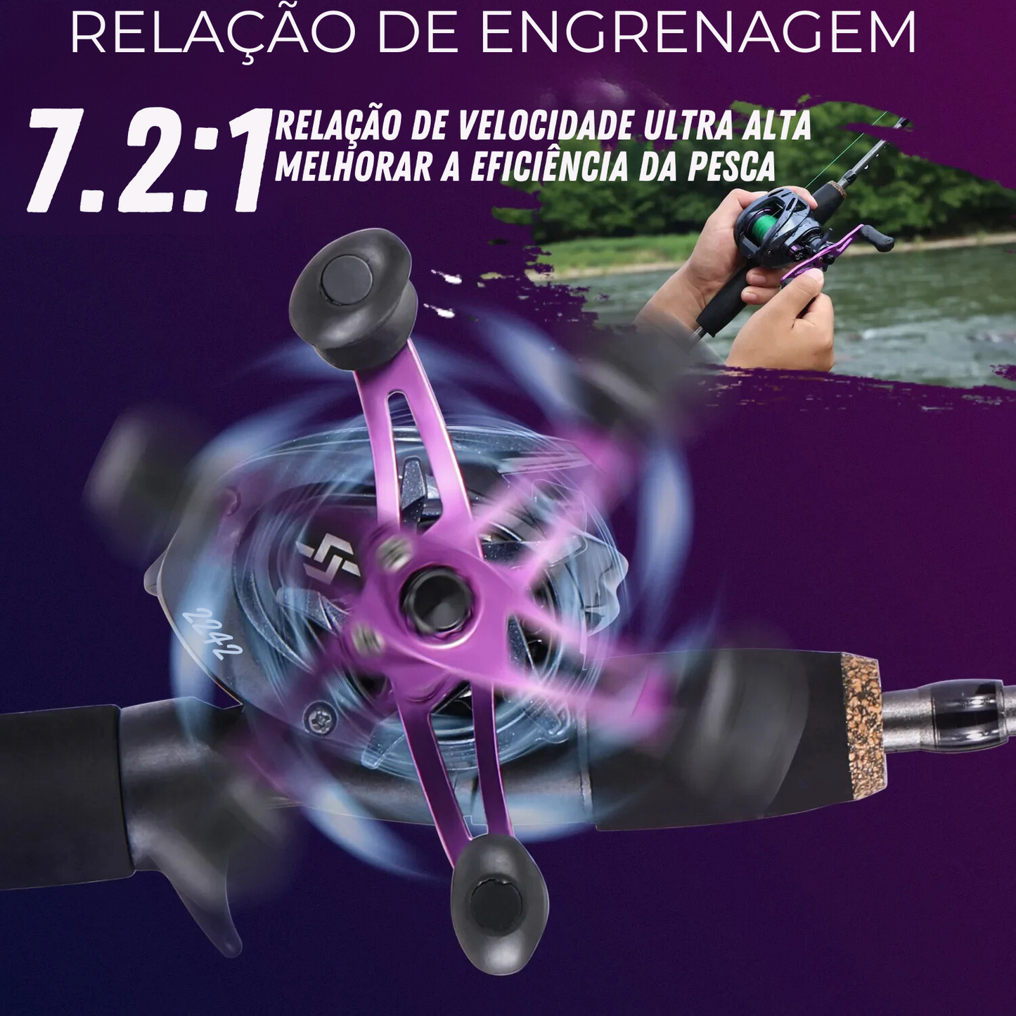 Kit De Pesca Carretilha + Vara 1,70 M+ Linha De Pesca